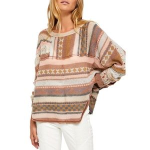 Free People December Skies Knit Poncho Sweater